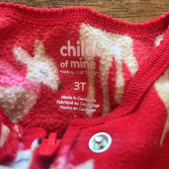 Child of Mine girls 3T reindeer footed pajama - Picture 2 of 2